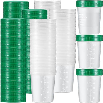 Geiserailie 100 Pcs Urine Cups 4oz Disposable Specimen Container,Green - color: Green