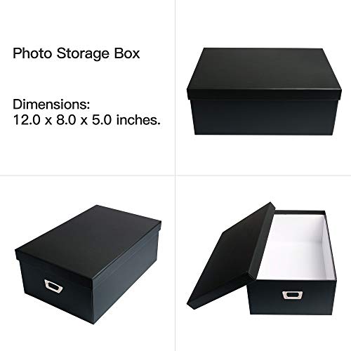 novelinks Photo Storage Box and 10 Inner 4" x 6" Photo Storage Containers - color: Black, size: 2 Pack