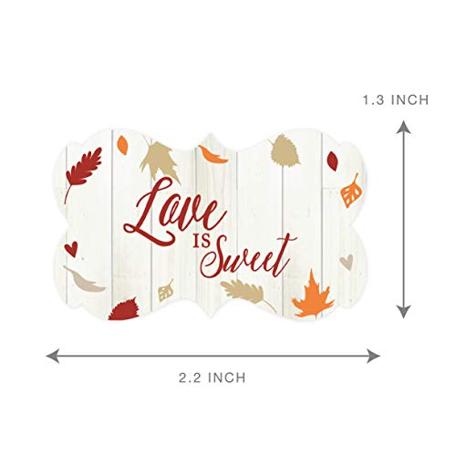 Andaz Press Fallin' in Love Autumn Fall Leaves Wedding Party Collection, Cupcake Topper DIY Party Favors Kit, Fancy Frame Shape, 18-Pack