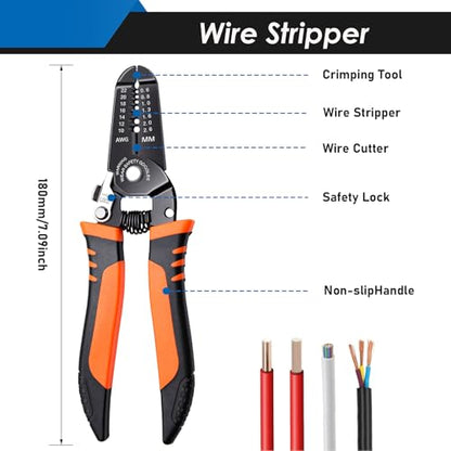 532Pcs Heat Gun for Shrink Tubing, Solder Seal Wire Connectors & Heat Shrink Tubing Kit, 26-6 AWG Waterproof Heat Shrink Wire Connectors with Mini Heat Gun for Marine Electrical - size: 532Pcs
