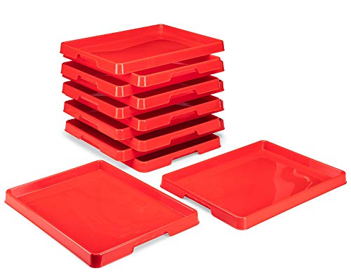 Storex Large Craft & Activity Tray – Plastic Arts and Crafts Organzier for Paint, Beads and Slime, Red, 12-Pack (00442E12C) - color: Red, size: Pack of 12