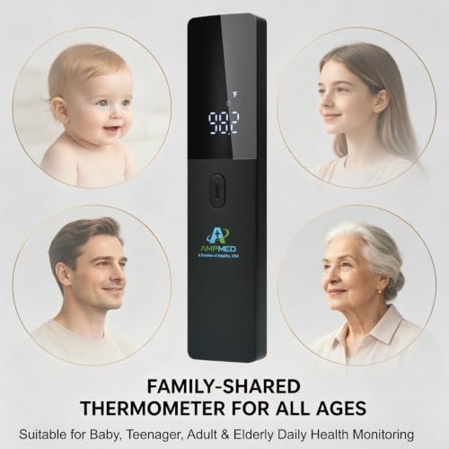 Medical Grade No-Touch Forehead Thermometer - size: Black