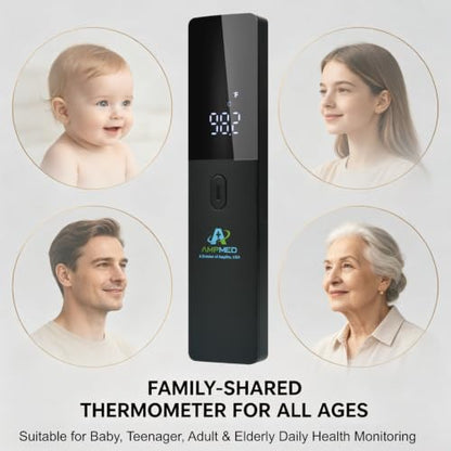 Medical Grade No-Touch Forehead Thermometer - size: Black