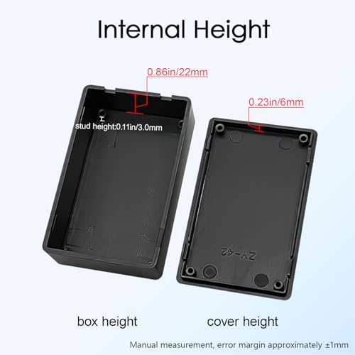Project Box 8 Pieces Electrical Box Small Junction Box ABS Plastic Enclosure Power Electronic Case Black 3.15" x 1.97" x 1.02"(80 x 50x 26mm) - color: Black, size: 3.15" x 1.97" x 1.02"