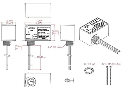 SPDT 10Amp Power Relay Module, Plastic Enclosure and Pre-Wired (AC 208-277V) - size: AC 208-277V