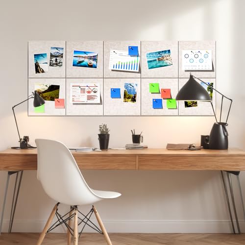 MaxGear Felt Bulletin Board 36" x 24", Light Tan Felt Wall Tiles Push Pins - color: Light Tan, size: 36" x 24"