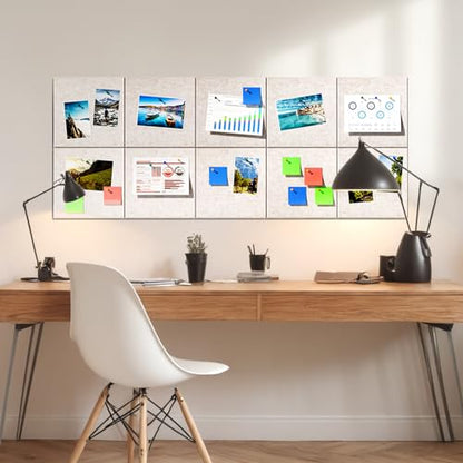 MaxGear Felt Bulletin Board 36" x 24", Light Tan Felt Wall Tiles Push Pins - color: Light Tan, size: 36" x 24"