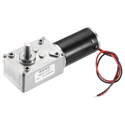 MECCANIXITY DC 12V 160 RPM Reversible Worm Geared Motor Reducer Motor 8mm D Shape Shaft High Torque Gear Box Reduction Electric Motor for Sweepers, Printers, Ovens - style: 160 RPM