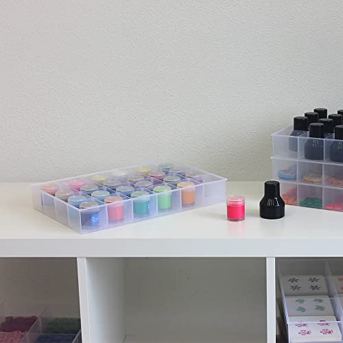 2 Pack Fixed 24 Grids Clear Plastic Organizer Sorting Tray - size: Fixed 24 Grids