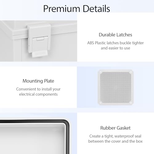 Junction Box IP65 Waterproof Dustproof ABS Plastic Enclosure, Outdoor and Indoor Project Box Hinged Cover with Mounting Plate Wall Brackets Outer Dimension 11.8"x 11.8" x 7.1", Grey… - size: 11.8"x 11.8" x 7.1" (1pc)