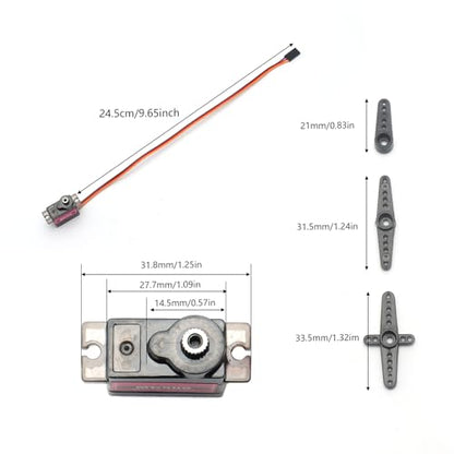 DIANN 6pcs MG90S Micro Servo 180° Servo Motor 9G Geared Micro Servo Motor for RC Robot Arm Walking Helicopter Airplane Car Boat Control with Cable M-F