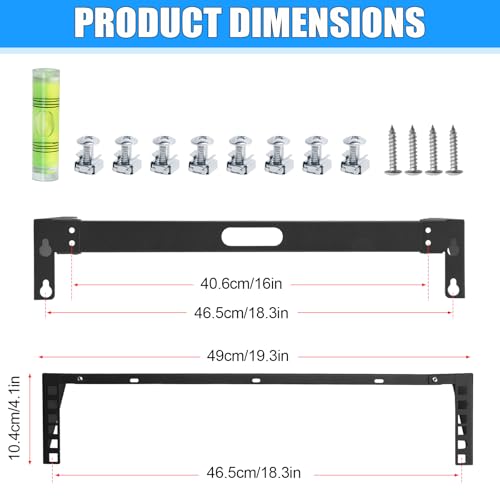 2U Hinged Wall Mount Patch Panel Bracket Vertical Rack for Networking