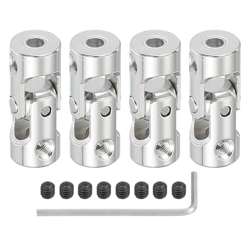 PATIKIL Rotatable Universal Steering Shaft 3mm to 3.2mm Inner Dia, 4 Pcs U Joint Shaft Coupling U Joints Coupler Connector Accessories with M3 Screws for Motor Model Robots - size: 3mm to 3.2mm