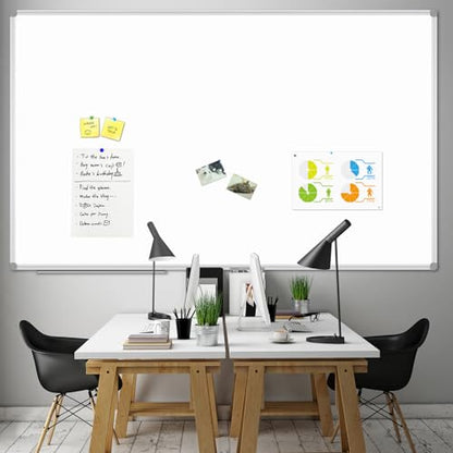 JILoffice Magnetic Dry Erase Board 96 x 48 inches, Large 4" x 8" Whiteboard for wall, Silver Aluminum Frame Wall Mounted Board for Office Home and School - size: 96"W x 48"H