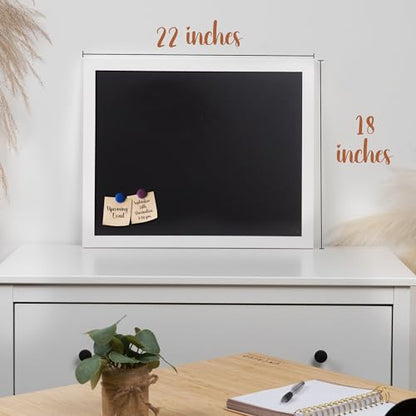 Loddie Doddie Framed Magnetic Chalk Board, Magnetic Board, White, 18" x 22" - color: White Frame, size: 18"W x 22"H