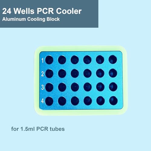 Aluminum Cooling Block - PCR Tubes Cooler, 24 Wells 1.5ml Centrifuge Tubes, Pack of One - size: 1.5mL 24 well