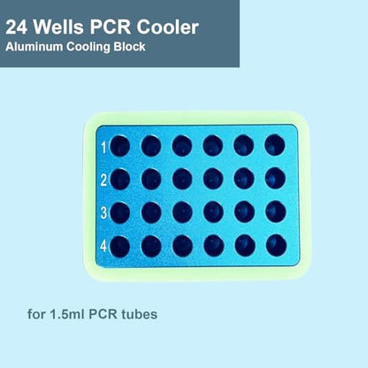 Aluminum Cooling Block - PCR Tubes Cooler, 24 Wells 1.5ml Centrifuge Tubes, Pack of One - size: 1.5mL 24 well