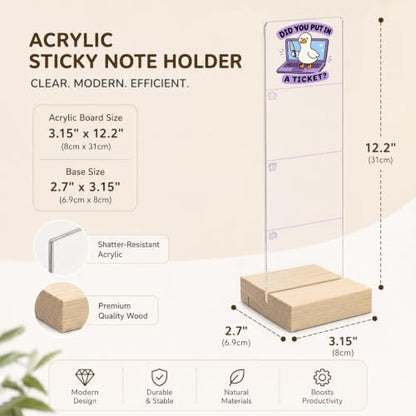 Silly Goose Memo Board Funny Office Acrylic Monitor Memo Board - color: Did You Put in a Ticket？