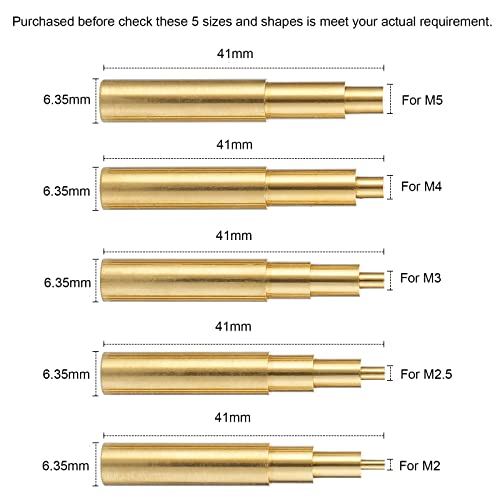 5Pcs Heat-set Insert Tips for M2,M2.5,M3,M4,M5 Threaded Inserts, Compatible with 900M T18 ST Hakko FX-888D/FX600 and Weller SP40NKUS/WLC100 Soldering Irons Tips, for Connecting 3D Printed Parts - style: 5Pcs Heat Set Insert Tips