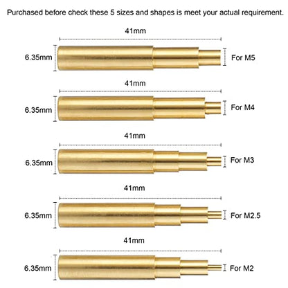 5Pcs Heat-set Insert Tips for M2,M2.5,M3,M4,M5 Threaded Inserts, Compatible with 900M T18 ST Hakko FX-888D/FX600 and Weller SP40NKUS/WLC100 Soldering Irons Tips, for Connecting 3D Printed Parts - style: 5Pcs Heat Set Insert Tips
