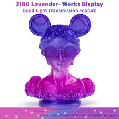 ZIRO Fast Color Change Twinkling PLA, 1.75mm 3D Printing Filament, Lavender - color: Lavender
