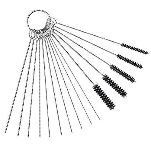 Carburetor Carbon Dirt Jet Remove Cleaner Tool Kit - color: 10 Cleaning Needles + 5 Nylon Brushes