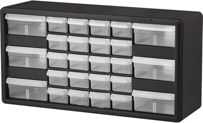 Akro-Mils 10126, 26 Drawer Plastic Parts Storage Hardware and Craft Cabinet, 20-Inch W x 6-Inch D x 10-Inch H, Black - color: Black, size: 26 Drawer, style: 1 Pack