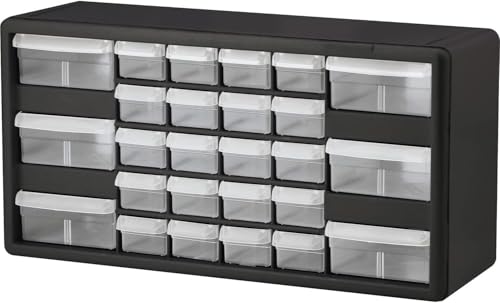 Akro-Mils 10126, 26 Drawer Plastic Parts Storage Hardware and Craft Cabinet, 20-Inch W x 6-Inch D x 10-Inch H, Black - color: Black, size: 26 Drawer, style: 1 Pack