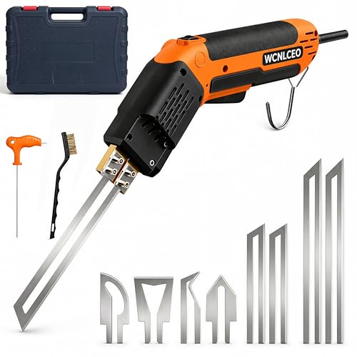 Electric Hot Knife Foam Cutter Kit, Hot Knife Cutting Tool with 8 Blades, R-Shaped Blade, Spade Blade,1.79 in, 3.9in and 7.8 in Blades, Hex Wrench and Brass Brush for Styrofoam, EVA Foam, Foam Board - color: D-orange Hot Knife Set (8 Blades)