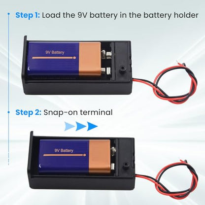 SDTC Tech 9V Battery Holder with Wires 4 Packs - size: 9V