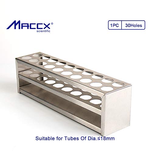 Tube Rack, Stainless Steel Material, 30Holes(3×10), Suitable for Tubes of Dia.≤18mm, TTR030-18-001 - style: 30 Holes, for Tubes of Dia.≤18mm