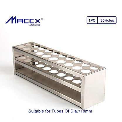 Tube Rack, Stainless Steel Material, 30Holes(3×10), Suitable for Tubes of Dia.≤18mm, TTR030-18-001 - style: 30 Holes, for Tubes of Dia.≤18mm