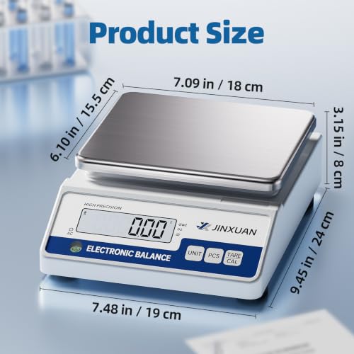 Lab Scale Gram Scale 0.01g Accuracy 1000 Gram Digital Scale Scientific Analytical Balance Scale Precision Scale for Jewelry Diamond Gold Chemistry Powder Kitchen, With 200g Weights Backlit LCD