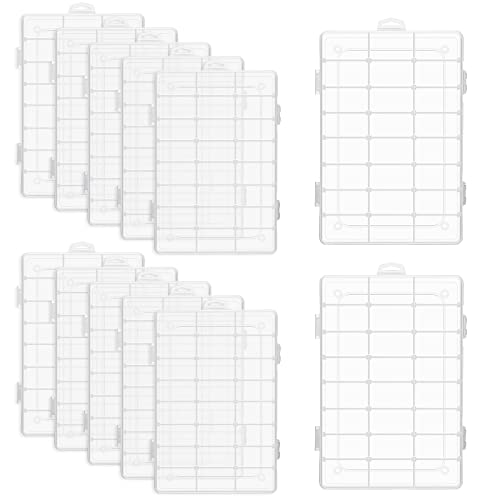 Sawysine 12 Pcs Plastic Organizer Box, 24 Grids Tackle Crafts Storage - size: 24 Grids