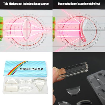 6Pcs Physics Optics Lens Set for Exploring Optical Phenomena, Physics Optics Experiment Set for Teachers and Students Teacher