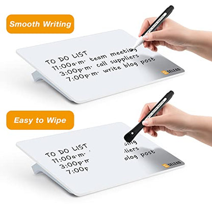 SELEAD Small Dry Erase White Board - 8"x6" Handheld Desktop Glass Clipboard