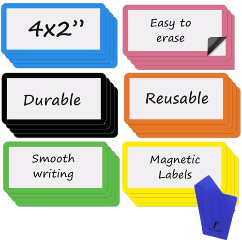 Dry Erase Magnets 4x2 in, Magnetic Notes & Labels for Whiteboard & Fridge - size: 4x2 in