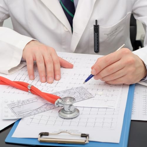 2 Pack EKG Caliper Ruler Set Medical Measuring Tool Set, Black and Clear - color: Black and Clear