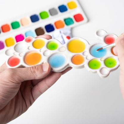 Bubble Ceramic Paint Palette, Ergonomic White Watercolor Mixing Color Tray