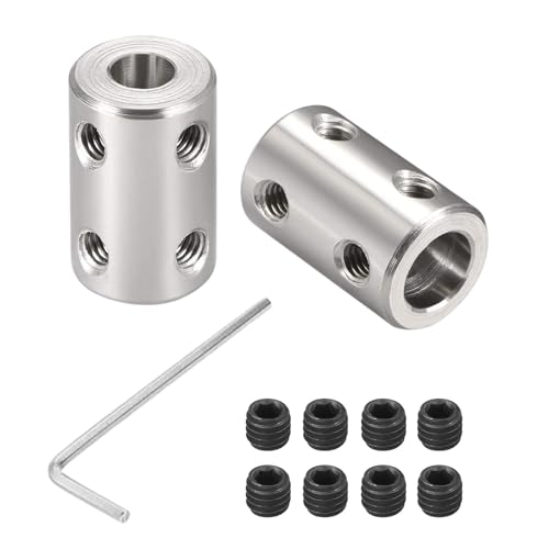 2PCS 4mm to 8mm Bore Rigid Coupling, L22 x D14 Set Screw Shaft Coupler Motor Connector 45# Steel for 3D Printers, Motor Accessories, RC Boat Car Airplane - size: RC-14x22-4x8