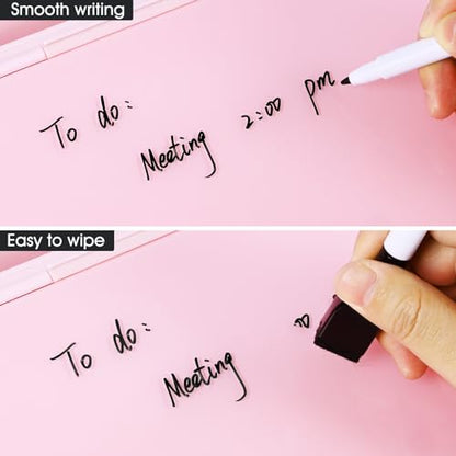 Varhomax Glass Desk Whiteboard Pink with Calculator - color: Calculator-pink