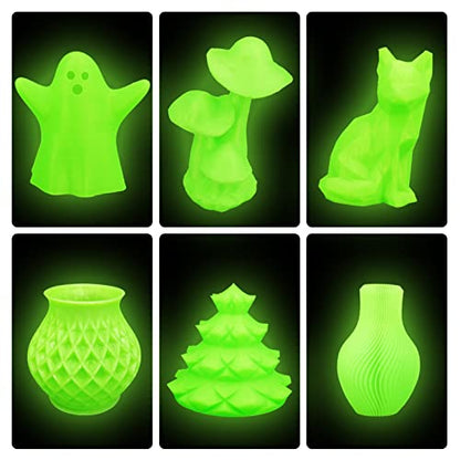 PLA+ 3D Printer Filament Luminous Green, 1.75mm No Tangle, Net Weight 2.2lbs Spool (1kg, PLA Pro Plus, Green with Glow in the Dark Effect - color: Pla 1kg-green With Luminous Effect