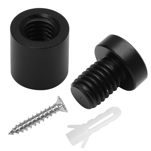 Luomorgo Aluminum Standoff Screws, 1/2" x 1/2", Black, 12 Pcs - color: Black, size: 1/2" x 1/2"
