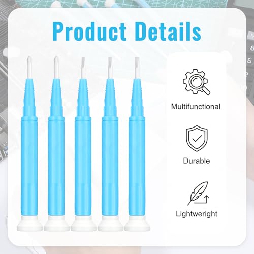 5PCS Ceramic Plastic Screwdriver Set, Anti-Static Non-Conductive Slotted Screwdrivers, Adjustable Insulated Screwdriver for High-Frequency Circuit Adjustment, Precision Electronic Repair, Watchmaking