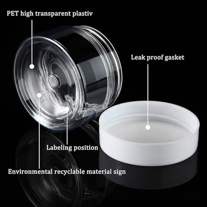 SATINIOR 24 Pcs Clear Plastic Jars with White Lids,1oz - color: White Lid, size: 1 oz