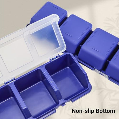 Tlence 6 Pack Screw Organizer Box with Lid, 4 Compartments Small Parts Bins, Plastic Hardware Storage Containers, Nails Sorting Divider Toolbox Case for Garage Nuts Bolts Craft Organizing