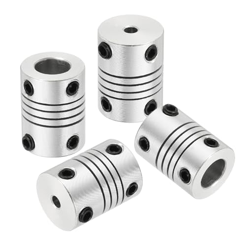 uxcell 4Pcs Flexible Couplings 3mm to 8mm Aluminum Alloy Joint Connector - size: 3mm to 8mm, style: D15 x L20mm