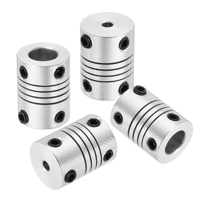 uxcell 4Pcs Flexible Couplings 3mm to 8mm Aluminum Alloy Joint Connector - size: 3mm to 8mm, style: D15 x L20mm