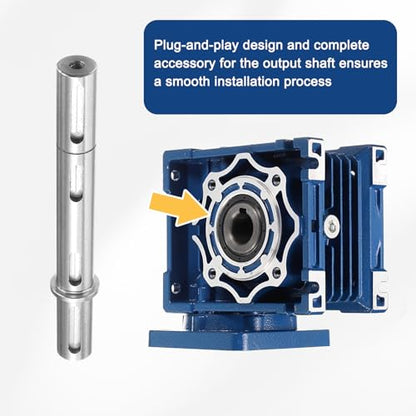 uxcell Output Double Shaft, 18mm Diameter, 164mm Length, Low Noise Alloy Steel Output Shaft with Gaskets S Ring Corner Pin for NMRV040 Worm Reducer - size: Double Shaft, style: 18mm Shaft, 164mm Length