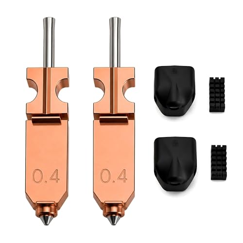 Upgraded AD5X Nozzle 0.4mm,2PCS with 2 Cleaning Brushes & Silicone Socks - size: 0.4mm x 2